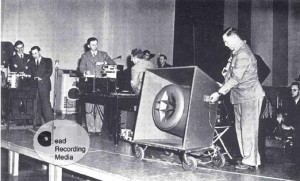 Mullin and Palmer demonstrating the tape recorder